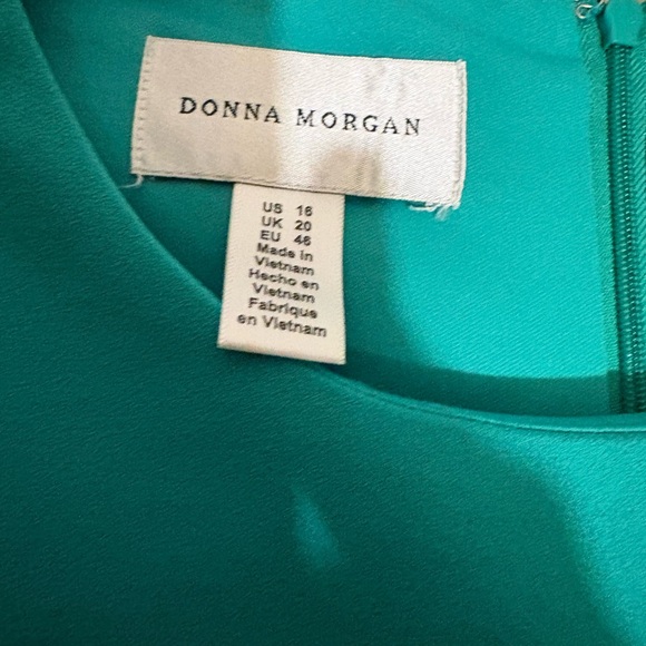 Donna Morgan Teal Long Sleeve Dress - Picture 2 of 7